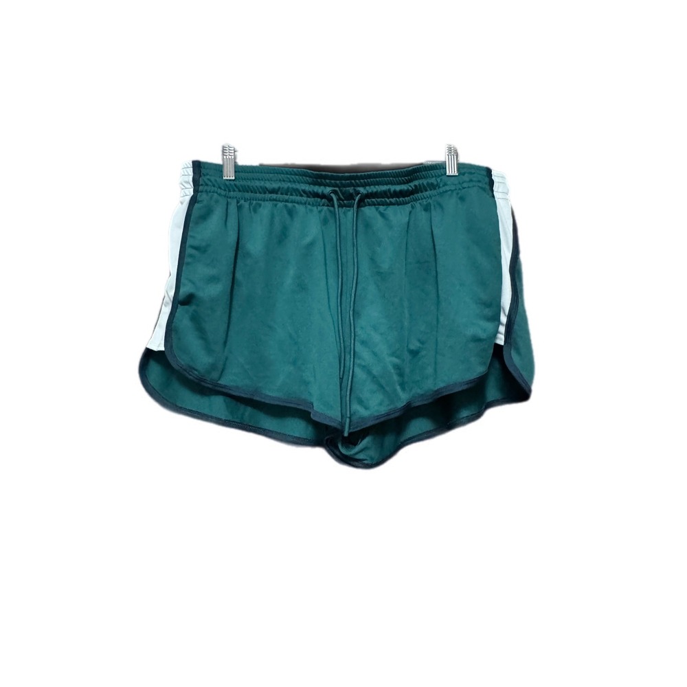 Athletic Works Running Shorts Womens XXL 20 Green Excellent Dolphin Hem Striped